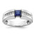 IBGoodman 14k White Gold Men's Polished Lab Created Sapphire and 1/5 Carat AA Quality Diamond Ring