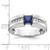 IBGoodman 14k White Gold Men's Polished Lab Created Sapphire and 1/5 Carat AA Quality Diamond Ring