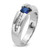IBGoodman 14k White Gold Men's Polished Lab Created Sapphire and 1/5 Carat AA Quality Diamond Ring
