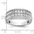 IBGoodman 14k White Gold Men's Polished Satin and Grooved 2-Row 1 Carat AA Quality Diamond Ring