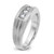 IBGoodman 14k White Gold Men's Polished Satin and Grooved 3-Stone 1/2 Carat AA Quality Diamond Ring