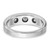 IBGoodman 14k White Gold Men's Polished Satin and Grooved 3-Stone 1/5 Carat AA Quality Diamond Ring - B5-E916F551-5006