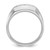 IBGoodman 14k White Gold Men's Polished Satin and Grooved 3-Stone Ring Mounting - B6-F5DE95F8-1143