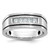 IBGoodman 14k White Gold Men's Polished Satin and Grooved Square 5-Stone Ring Mounting