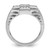 IBGoodman 14k White Gold Men's Polished Textured and Grooved 1/2 Carat AA Quality Diamond Cross Cluster Ring