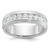 IBGoodman 14k White Gold Polished and Miligrain Eleven Stone Men's Ring Mounting