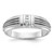 IBGoodman 14k White Gold Polished Satin and Grooved Five Stone Men's Ring Mounting - B6-B571B488-1244
