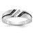 IBGoodman 14k White Gold Polished Satin and Grooved Men's Ring Mounting - B6-27A943C2-8381