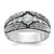 IBGoodman 14k White Gold with Black Rhodium Men's Polished and Textured 5-Stone 1/2 Carat AA Quality Diamond Ring
