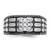IBGoodman 14k White Gold with Black Rhodium Men's Polished Satin and Cobblestone Textured Black and White 5/8 Carat AA Quality Diamond Ring