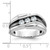 IBGoodman 14k White Gold with Black Rhodium Men's Polished Satin and Grooved 3-Stone 1/2 Carat AA Quality Diamond Ring