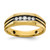 IBGoodman 14k with Black Rhodium Men's Polished Satin and Grooved 1/4 Carat AA Quality Diamond 5-Stone Ring
