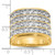 IBGoodman 14k with White Rhodium Men's Polished 4-Row 3 5/8 Carat AA Quality Diamond Ring