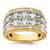 IBGoodman 14k with White Rhodium Men's Polished and Grooved 2-Row 2 Carat AA Quality Diamond Ring