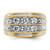 IBGoodman 14k with White Rhodium Men's Polished and Grooved 2-Row 2 Carat AA Quality Diamond Ring