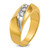 IBGoodman 14k with White Rhodium Men's Polished and Grooved 3-Stone 1/3 Carat AA Quality Diamond Ring