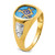 IBGoodman 14k with White Rhodium Men's Polished and Textured with Lab Created Sapphire Blue Lodge Master Masonic Ring