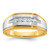 IBGoodman 14k with White Rhodium Men's Polished Satin and Grooved 5-Stone 1/4 Carat AA Quality Diamond Ring