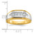IBGoodman 14k with White Rhodium Men's Polished Satin and Grooved 5-Stone 1/4 Carat AA Quality Diamond Ring