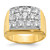 IBGoodman 14k with White Rhodium Polished Satin and Grooved Men's Cluster Ring Mounting