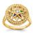 IBGoodman 14k Women's Polished and Textured Eastern Star Masonic Ring Mounting - B0-78F678B0-6726