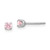 Inverness 14k White Gold 3mm Pink CZ Stud Short Post Piercing Earrings