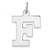 Large Sterling Silver Rhodium-plated Block Letter F Initial Charm