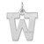Large Sterling Silver Rhodium-plated Block Letter W Initial Charm