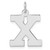 Large Sterling Silver Rhodium-plated Block Letter X Initial Charm