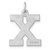 Large Sterling Silver Rhodium-plated Block Letter X Initial Charm
