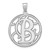 Large Sterling Silver Rhodium-plated Fancy Script Letter B Initial Pendant