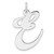 Large Sterling Silver Rhodium-plated Fancy Script Letter E Initial Charm