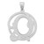 Large Sterling Silver Rhodium-plated Fancy Script Letter Q Initial Pendant