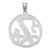 Large Sterling Silver Rhodium-plated Fancy Script Letter Z Initial Pendant