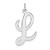 Large Sterling Silver Rhodium-plated Script Letter L Initial Charm