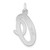 Large Sterling Silver Rhodium-plated Script Letter O Initial Charm