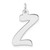 Large Sterling Silver Rhodium-plated Script Letter Z Initial Charm