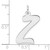 Large Sterling Silver Rhodium-plated Script Letter Z Initial Charm