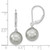 Majestik Sterling Silver Rhodium-plated 10-11mm Grey Imitation Shell Pearl Leverback Dangle Earring