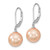 Majestik Sterling Silver Rhodium-plated 10-11mm Pink Imitation Shell Pearl Leverback Dangle Earring