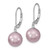 Majestik Sterling Silver Rhodium-plated 10-11mm Purple Imitation Shell Pearl Leverback Dangle Earrings