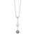Majestik Sterling Silver Rhodium-plated 10-11mm White and Grey Imitation Shell Pearl and CZ Spring Ring Clasp 18 inch Necklace