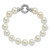 Majestik Sterling Silver Rhodium-plated 10-11mm White Imitation Shell Pearl Hand-knotted Fancy Bracelet