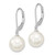 Majestik Sterling Silver Rhodium-plated 10-11mm White Imitation Shell Pearl Leverback Dangle Earring