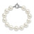 Majestik Sterling Silver Rhodium-plated 12-13mm White Imitation Shell Pearl Hand-knotted Bracelet - QM-77408997-7222