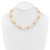 Majestik Sterling Silver Rhodium-plated 12-13mm Yellow and White Imitation Shell Pearl Hand-knotted Necklace