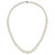 Majestik Sterling Silver Rhodium-plated 6-12mm Graduated White Imitation Shell Pearl Hand-knotted Necklace