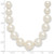 Majestik Sterling Silver Rhodium-plated 6-12mm Graduated White Imitation Shell Pearl Hand-knotted Necklace