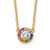Prizma Sterling Silver Gold-tone 14K Flash Gold-plated 16 inch White and Colorful CZ Circle Necklace with 2 inch Extender