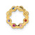 Prizma Sterling Silver Gold-tone 14K Flash Gold-plated Colorful CZ Circle Chain Slide